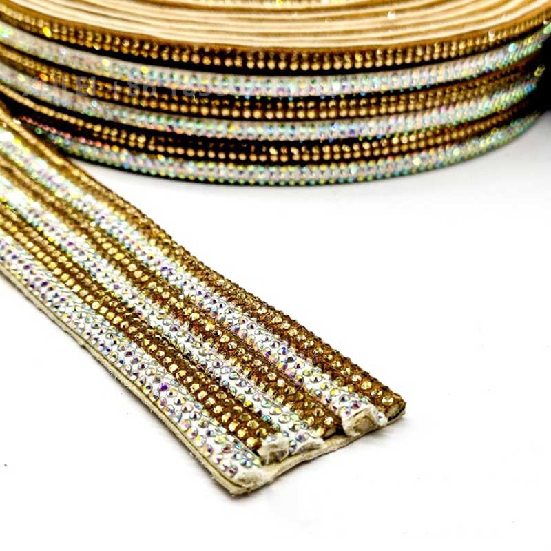 Three-Row Round Rhinestone Hotfix Strip – for Heels, Sandals, Apparel & Bags Wholesale - Image 7